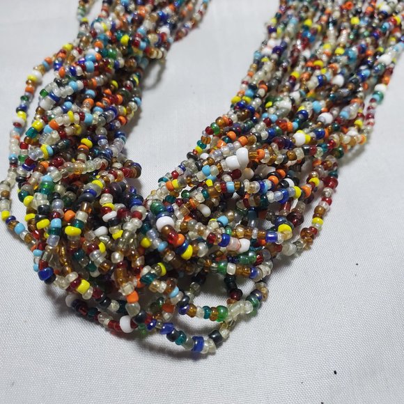Signature multi color  seed bead multi strand necklace 20 strand - Picture 4 of 4